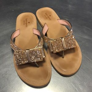 Kate Spade Gold Glitter Sandal Sz 9M